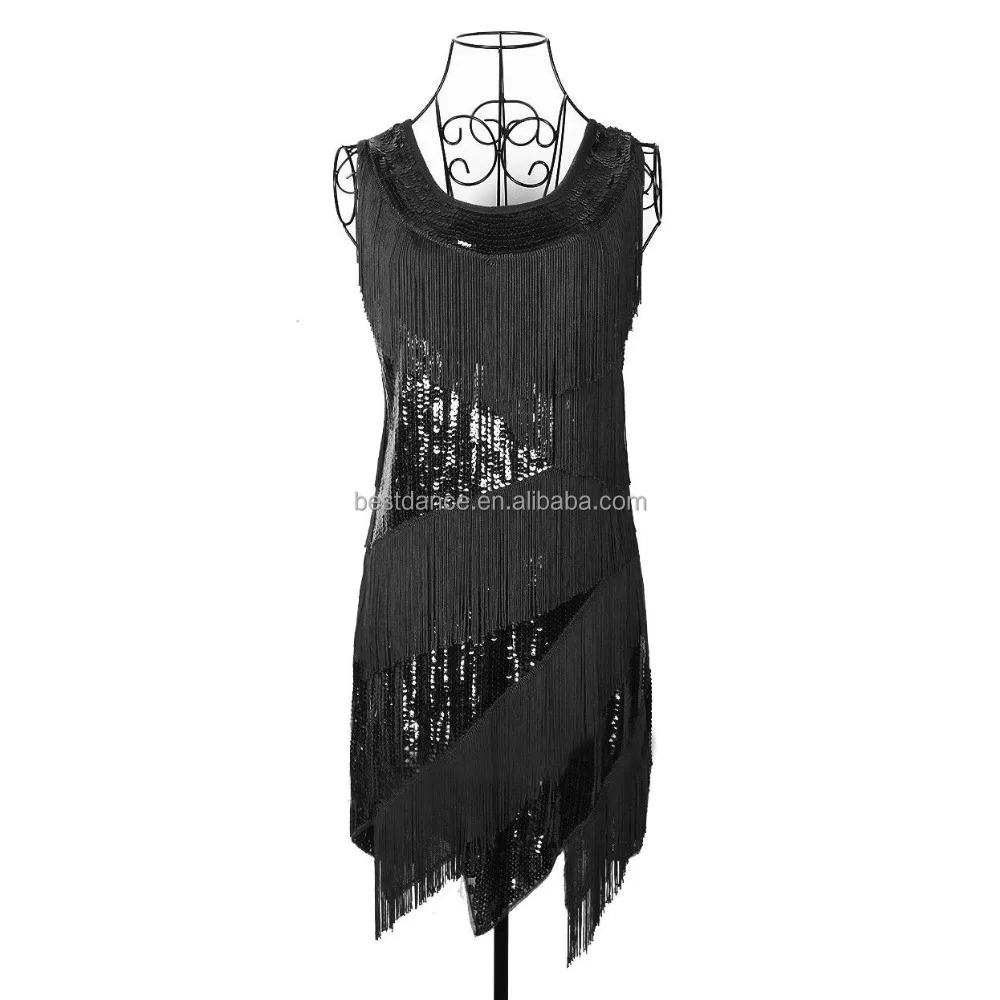 BestDance Ladies Latin Ballroom Dance Dress Festival Party Club Sequin Dress for Women