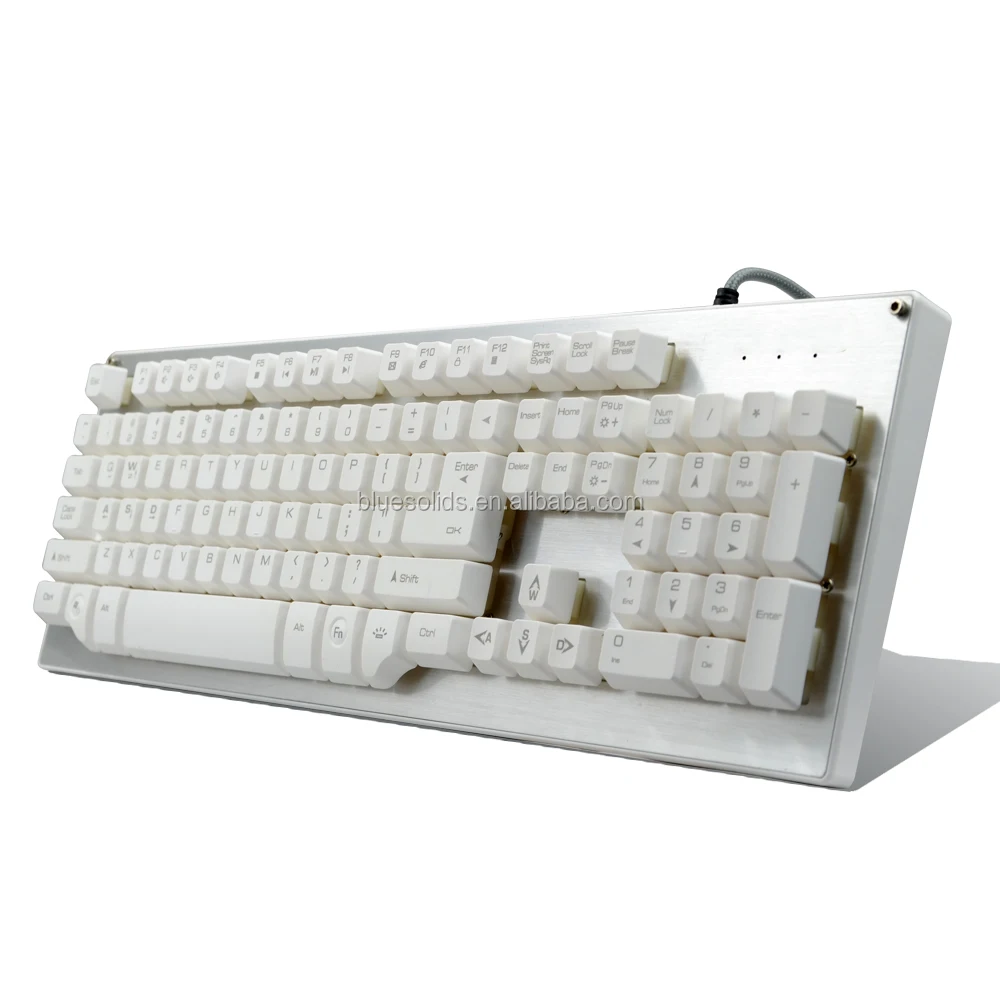 BST-810 Aluminium alloy metal mechanical keyboard, Bi-color injection keycap backlight gaming USB wired keyboard