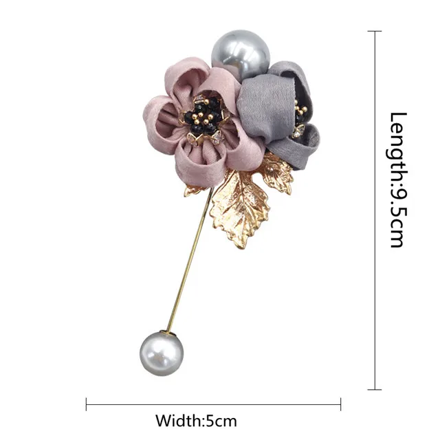 
wholesale ladies cloth pearl flower brooch pin jewelry brooches for dresses cardigan shirt shawl 