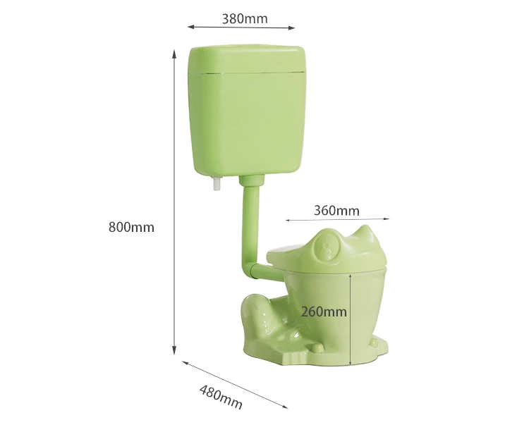 Best Ceramic Washdown Two Piece Baby Toilet Frog Green Toilet for Children