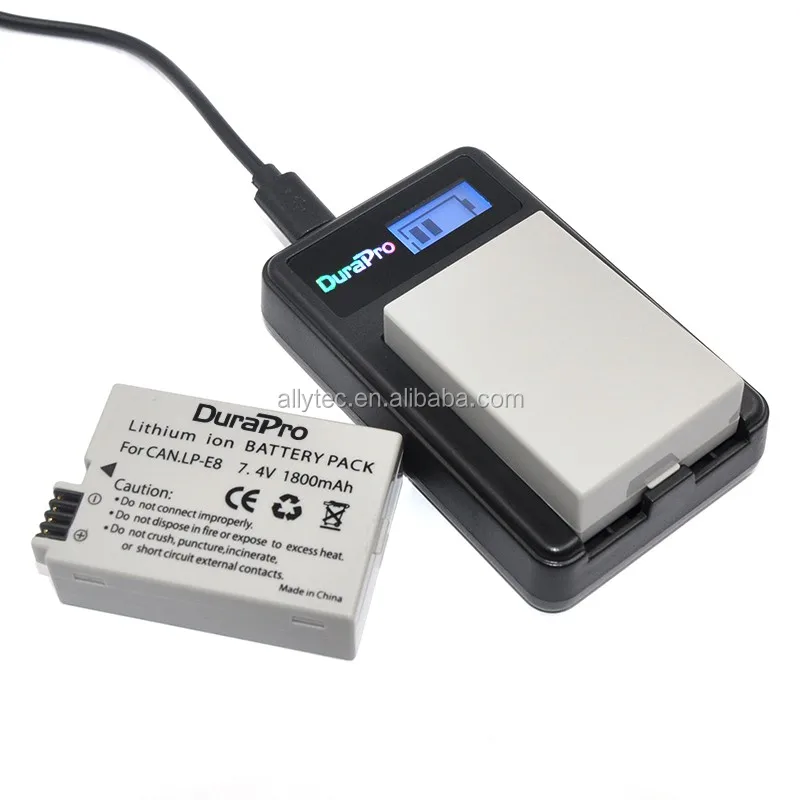 
DuraPro LP-E8 LCD USB Charger for Canon EOS 550D 600D 650D 700D X4 X5 X6i X7i T2i T3i T4i T5i 