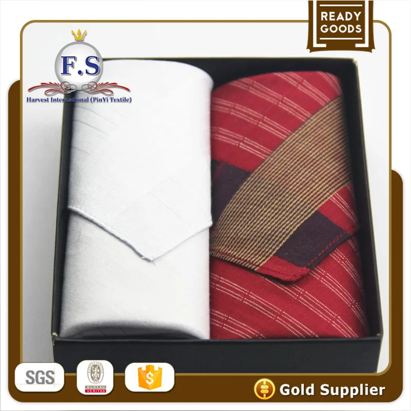 
wholesale men red cotton gift packing handkerchief 