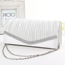 2016 classic Women satin gold blue black white gold purple Wedding handbag Clutch Party prom bag