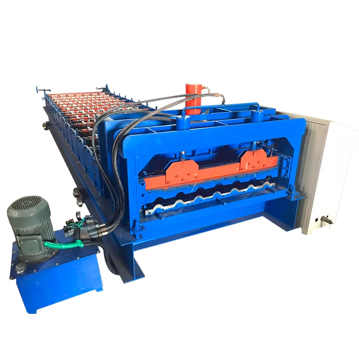Color steel corrugated  roof sheet making glazed tile roll forming machine