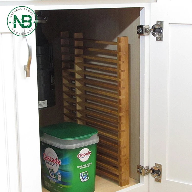 Kitchen Countertop Bamboo Multi-function Flat Dish Drying Rack