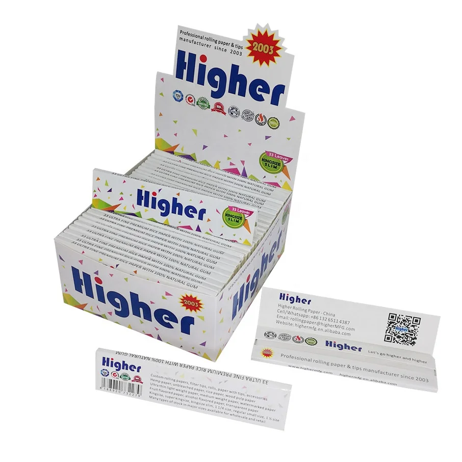 Custom Smoking Rolling Paper Design your own premium thin rice rolling paper smoking skin