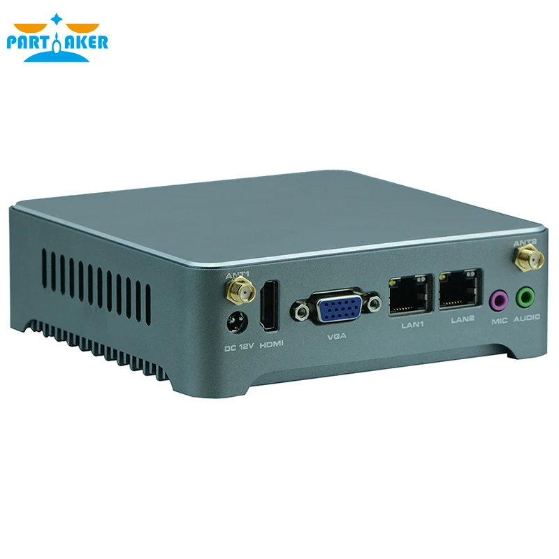 
Mini PC Build WIN 10 Intel N2805 Fanless Barebone 2 Lan HTPC TV Box Nano Industrial Mini PC VESA N3 