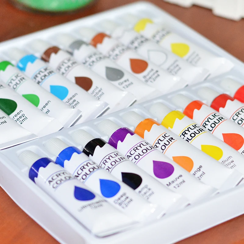 Free Sample Factory Wholesale 18 Colors Artist Acrylic Color Paint Set