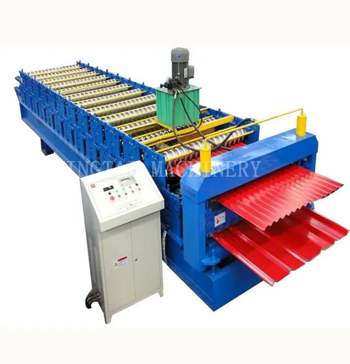 Roofing Sheet Colored Steel Glazed Tile Metal Coil Roll Forming Machine