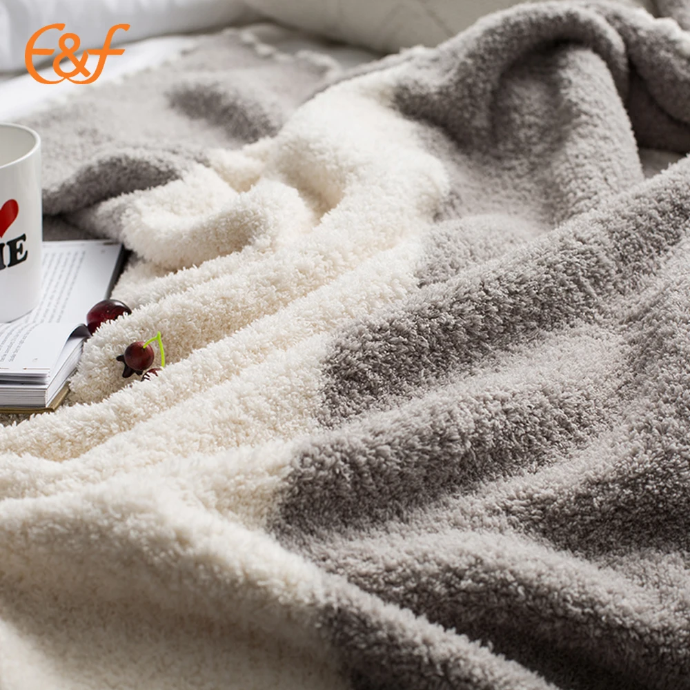 100% polyester all weather sensory knitted throw blanket