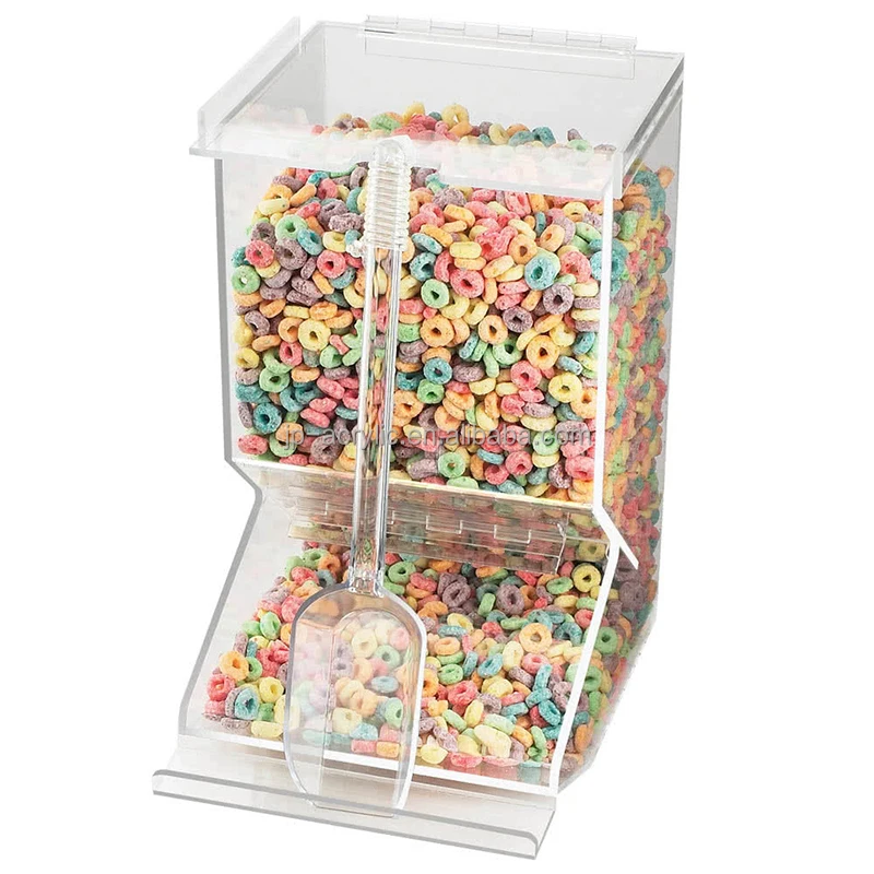 Commercial Breakfast Single Clear Acrylic Plastic Cereal Dispenser