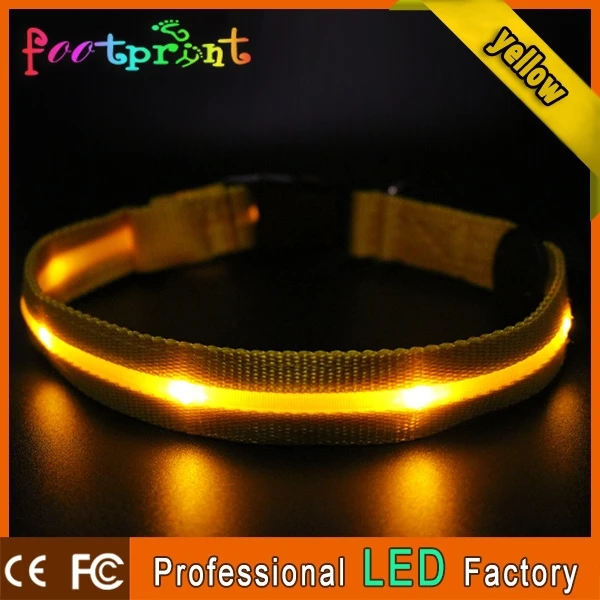 Экологичные безопасности воротник из светодиодов USB аккумуляторная мигающий ошейник