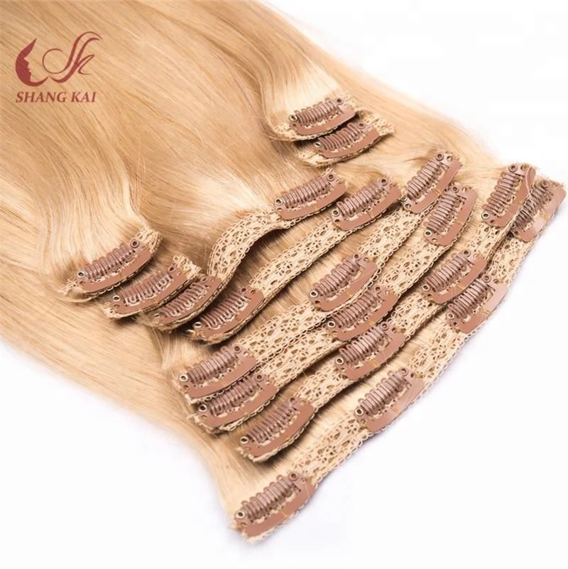 Factory Double Drawn Clip-ins Extension 100% Natural Virgin Raw Human Hair Clip In Hair Extention