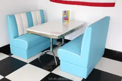 high back button tufted sofa booth PU leather restaurant banquet booth (FOH-CK49)