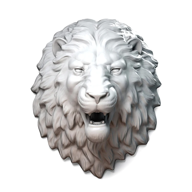 3D Wall Sculpture Factory Esculturas En Resina Resin Fiberglass Lion Head Sculpture