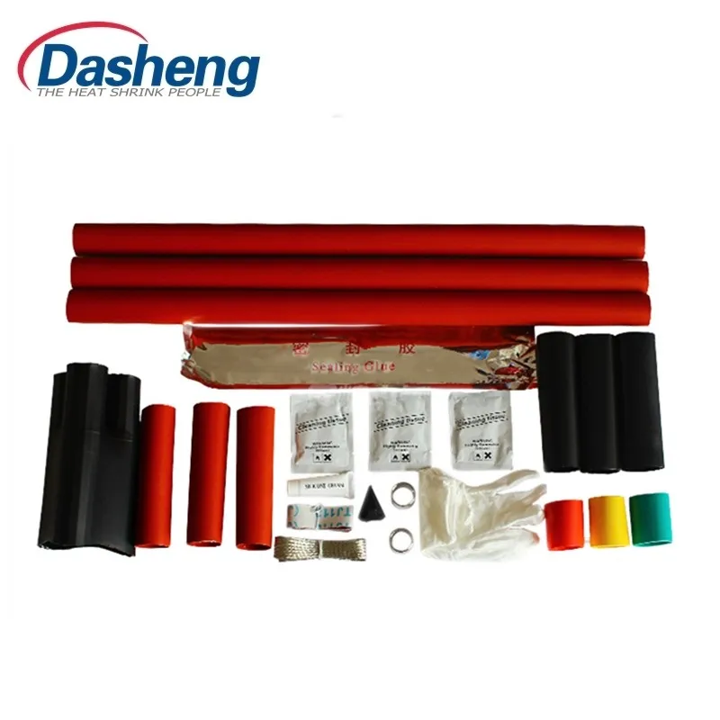 Комплект высоковольтных термоусадочных кабелей для наружного/внутреннего монтажа, 2/3/4/5 сердечников, соединительные аксессуары