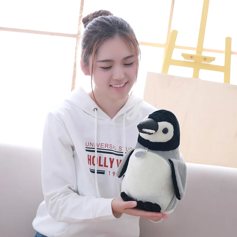 Adorable Home Decoration Penguin Baby Plush Stuffed Animal Toy Kids Gift Grey Fluffy Toy Penguin Plush Christmas Easter Gift