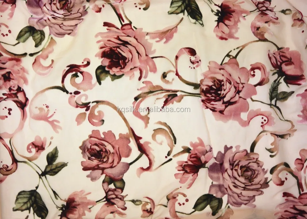 
top selling floral printing silky nylon rayon burnout print velvet fabric 