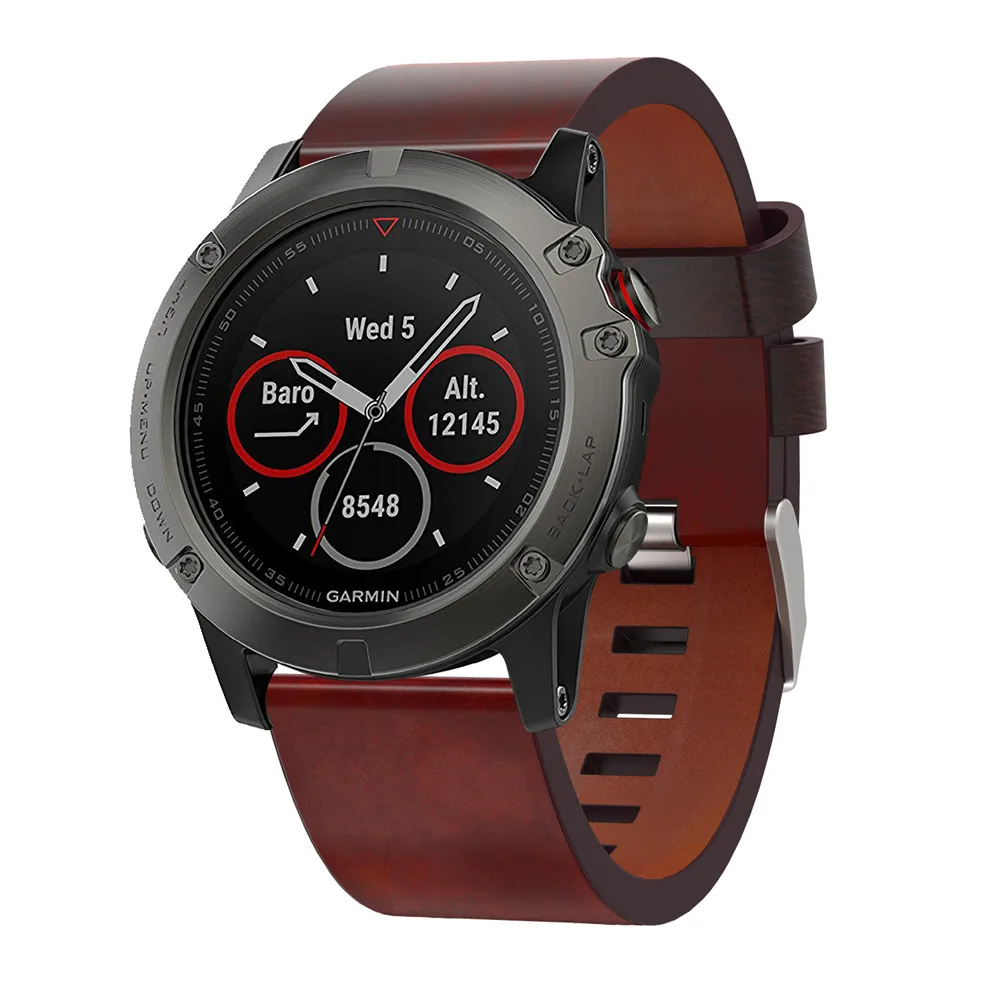 
Quick Release Genuine Leather Strap For Garmin Fenix 5X Watch Leather Band Wristbands 