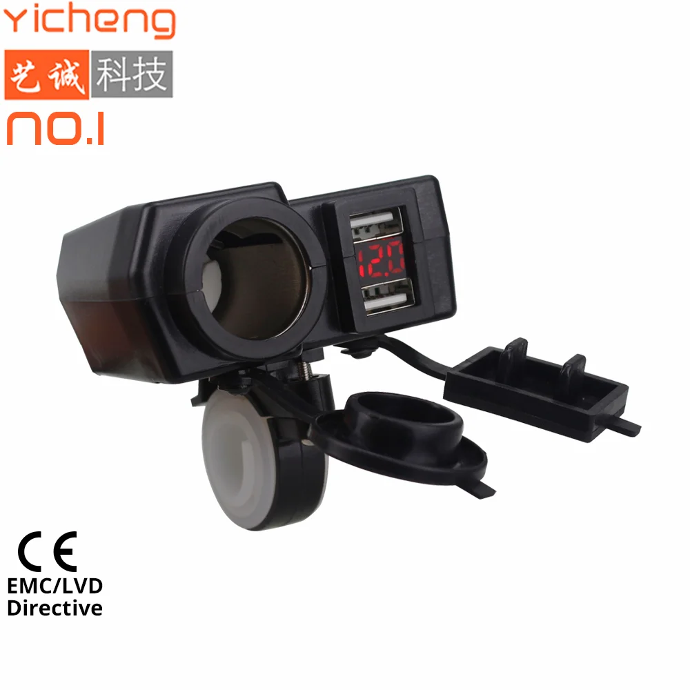 3,1 а зарядное устройство для мобильного телефона на руль мотоцикла электрического велосипеда мотоцикла с вольтметром и гнездом прикуривателя