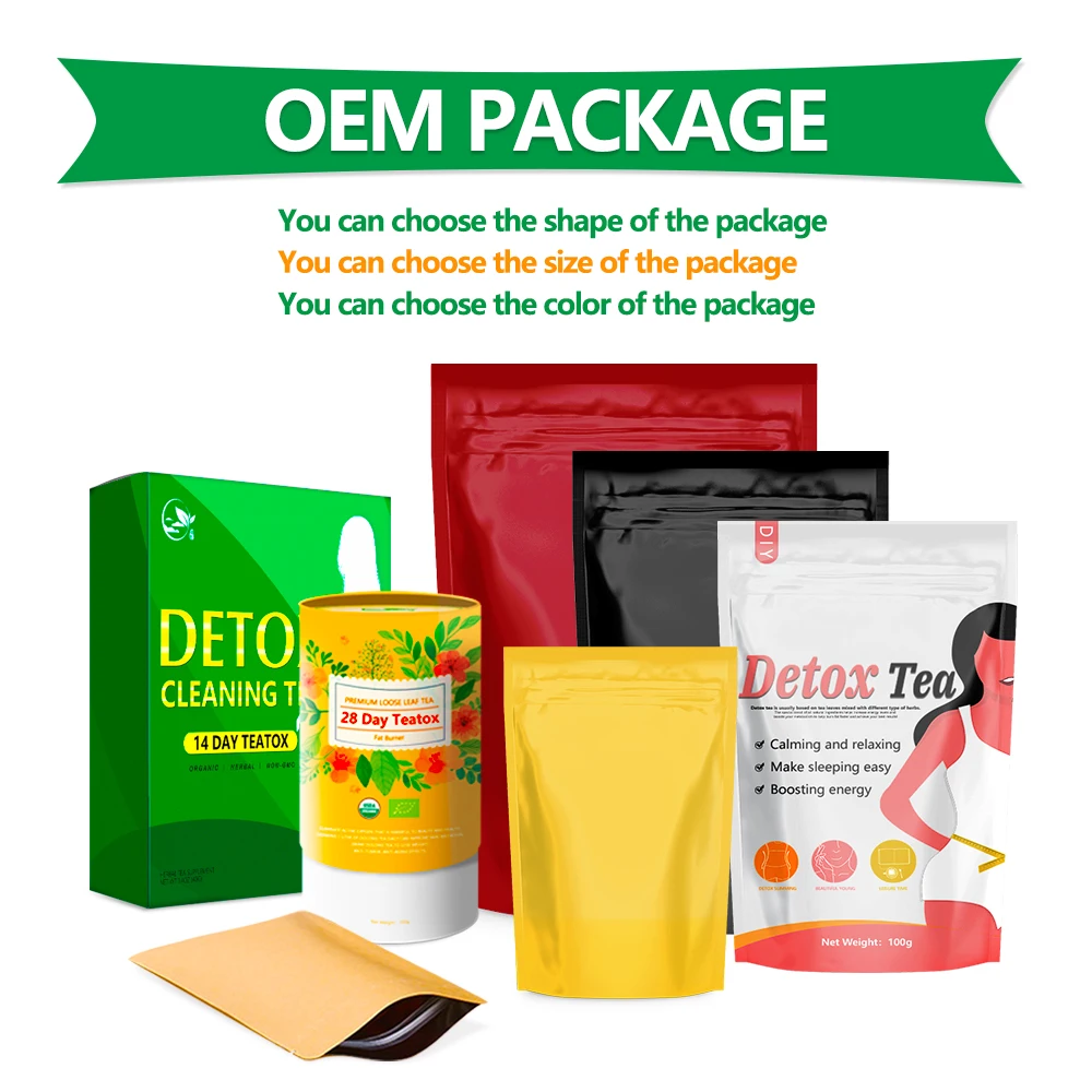 Green Triple Leaf Tea Drink Wholesale Organic 14 day Fit Tea Detox Cleanse Slim Custom Slimming Fat Weight Loss Beauty Detox Tea