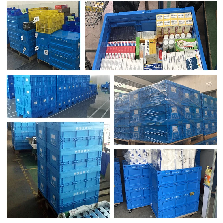 
Big lots storage heavy duty industrial stackable folding plastic bulk container 