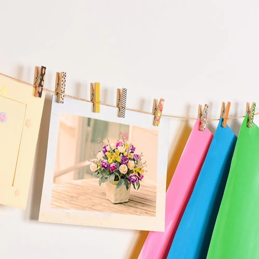 8pcs 45mm week days photo hanging wooden pegs craft