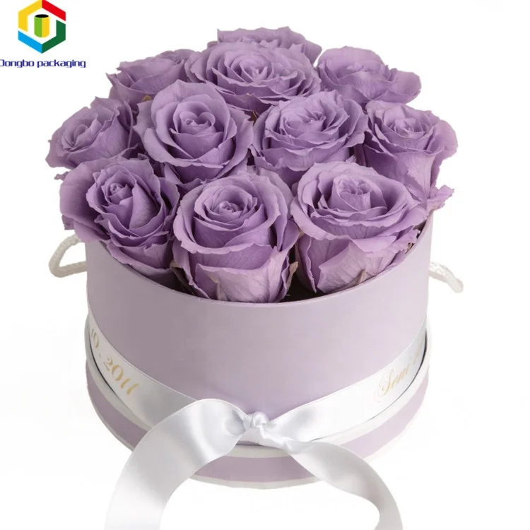 Роскошная картонная круглая Цветочная коробка для цветов с ручкой