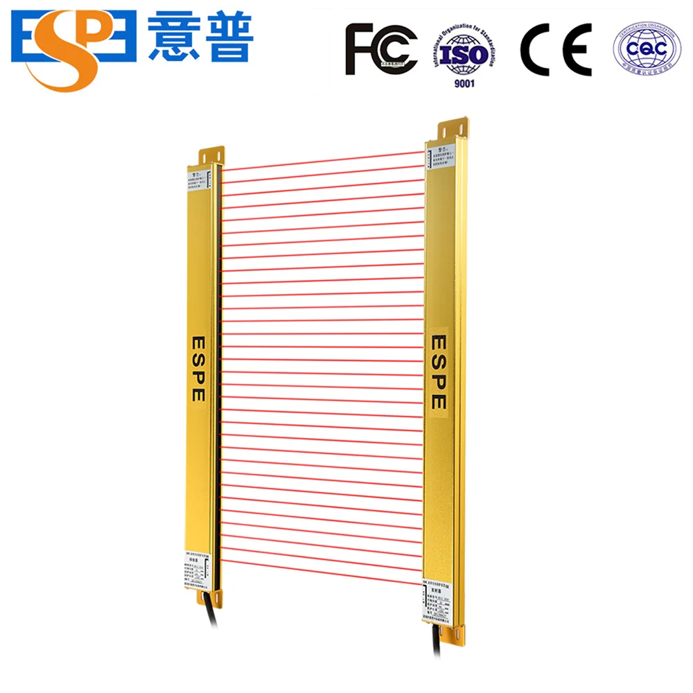 15mm Resolution thin 24V PNP NPN Output Safety Light Barrier Optical Safety Light Curtain Sensor