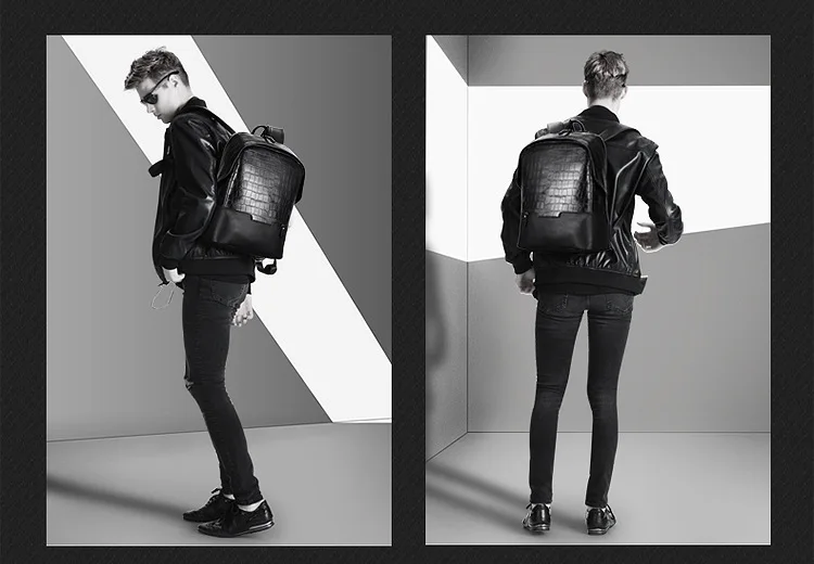 2023 Best sales High Quality Crocodile leather backpack Men bag