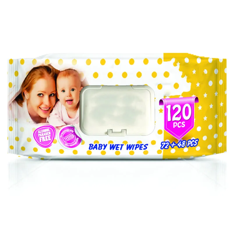 OEM Non Woven   Fabric Bamboo Baby Wet Wipes  120pcs  Baby Wipes