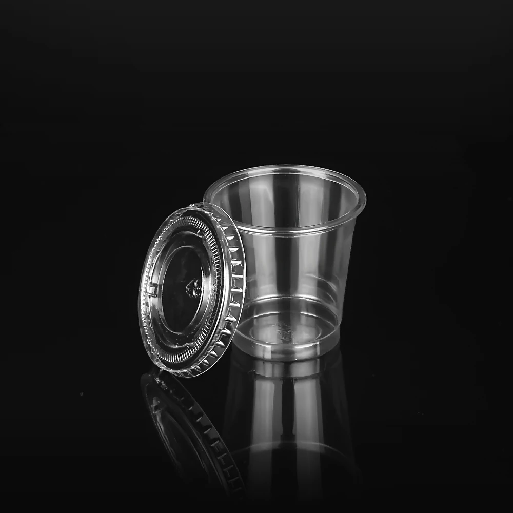 55ml cc  Clear PET Sauce Cup Plastic Disposable 2oz Portion Cup For Condiment