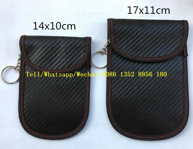 
Carbon Fiber Automotive Key Signal Shielding Bag Radiation-proof RFID Key Pack for Mobile Phone 
