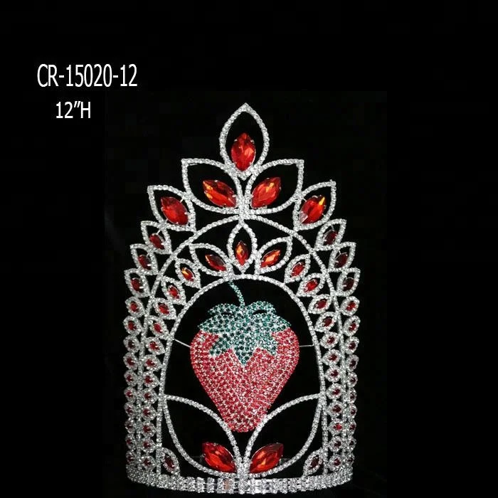 Wholesale Red Rhinestone Strawberry Flower Crown Tiara