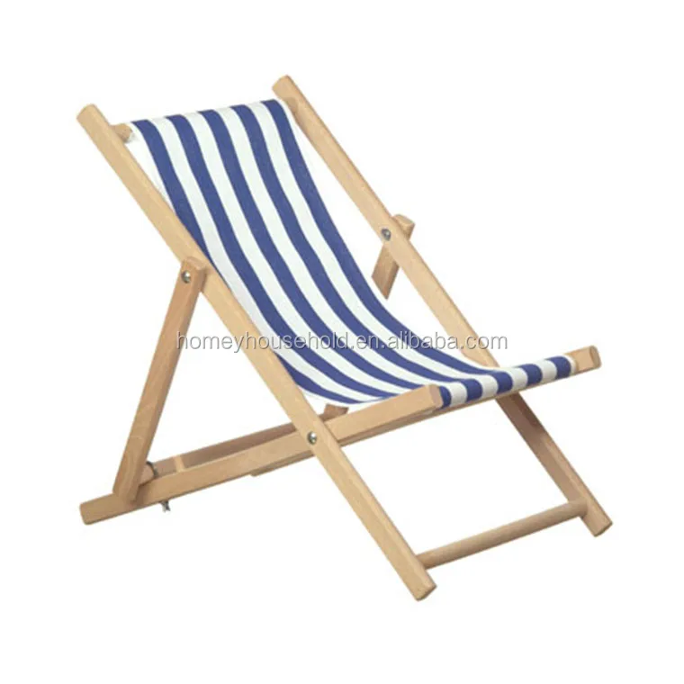 Solid Wood Outdoor Furniture Foldable Canvas Beach Chair Kids Fishing Chair Sun Lounge Deckchair