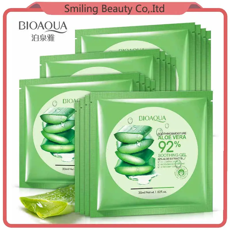 BIOAQUA Aloe Vera 92% Sooting Gel Face Mask Collagen Anti-aging Moisturizing Whitening Facial Mask Face Care Sheet Mask