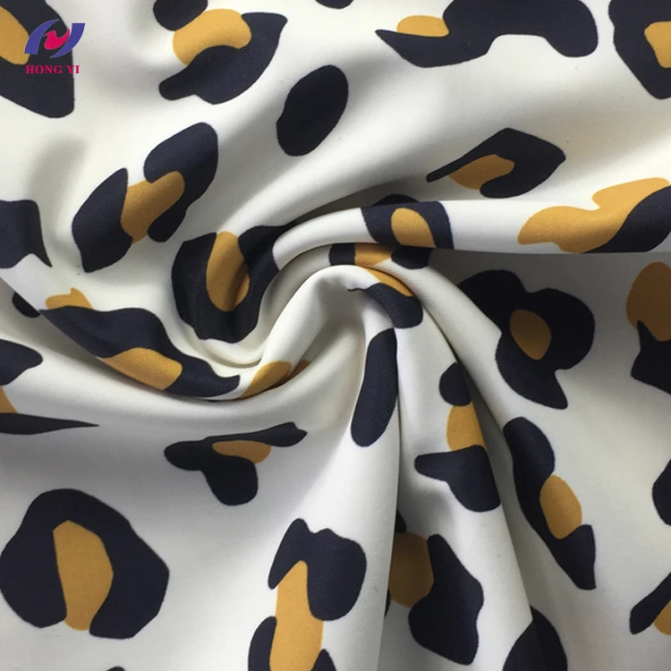 Leopard Print UPF 50 Polyester Spandex Swimwear Fabric