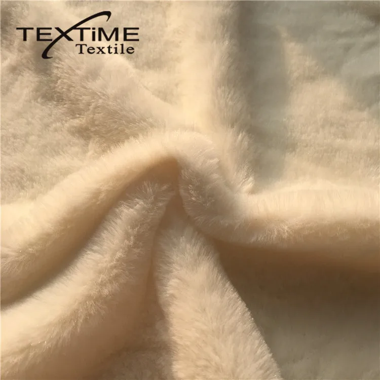 
Factory Certified Product Garment Use Polyester Fleece Faux Rabbit Fur Fabric 