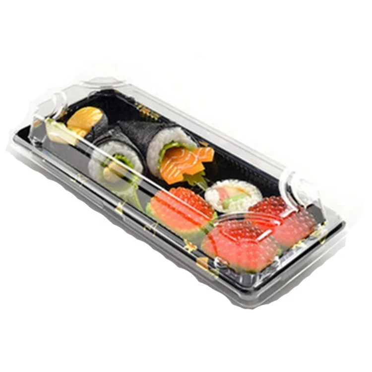 
Factory Wholesale Cheap Price Plastic Sushi Packaging Box With lid Plastic Take Away Sushi Container 