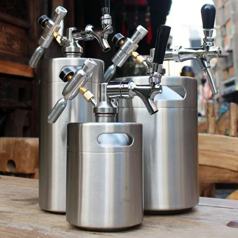 Stainless Steel Mini Beer Keg Pressurized Beer Growler For Craft Dispenser System With Regulator With Co2 Regulator