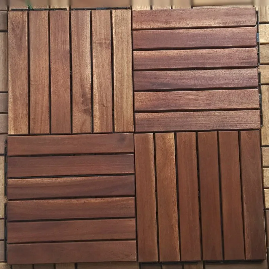 Interlocking Wooden Deck Tiles/Floor Tiles DIY Easy Fit Balcony Patio Garden