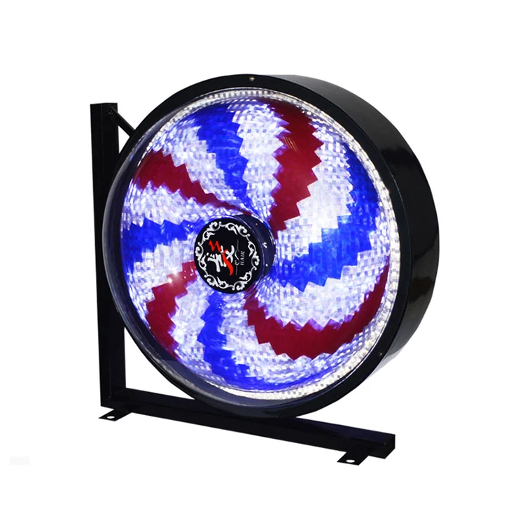 wholesale black and white rotating led barber pole charm