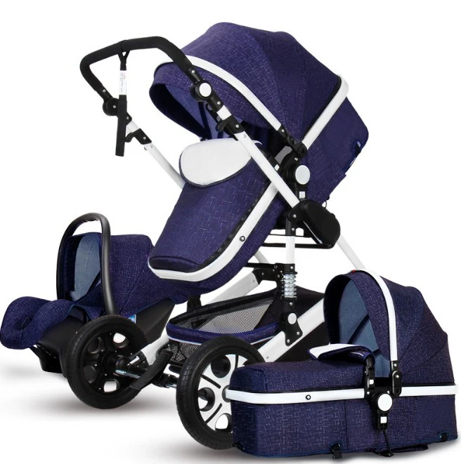 Luxury quality 3 in 1 golden baby stroller Europe standard Oxford fabric babies kids pushchairs prams EN1888 manufacturer