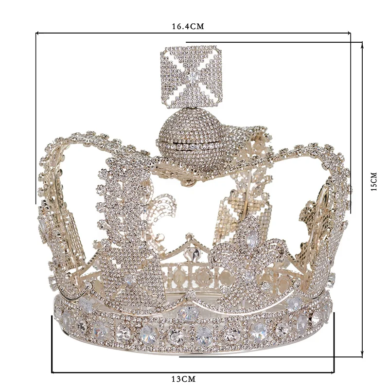 Echsio Luxury Diadem Queen Crown Bridal Wedding Wholesale Tiara Crystal Crown For Women Noble Lady Gift BC4590