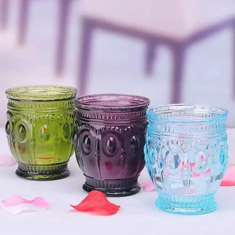 Best selling European Style China Factory Wedding Supplies Wholesale Cheap Stem Colored Diamond Wine Glass