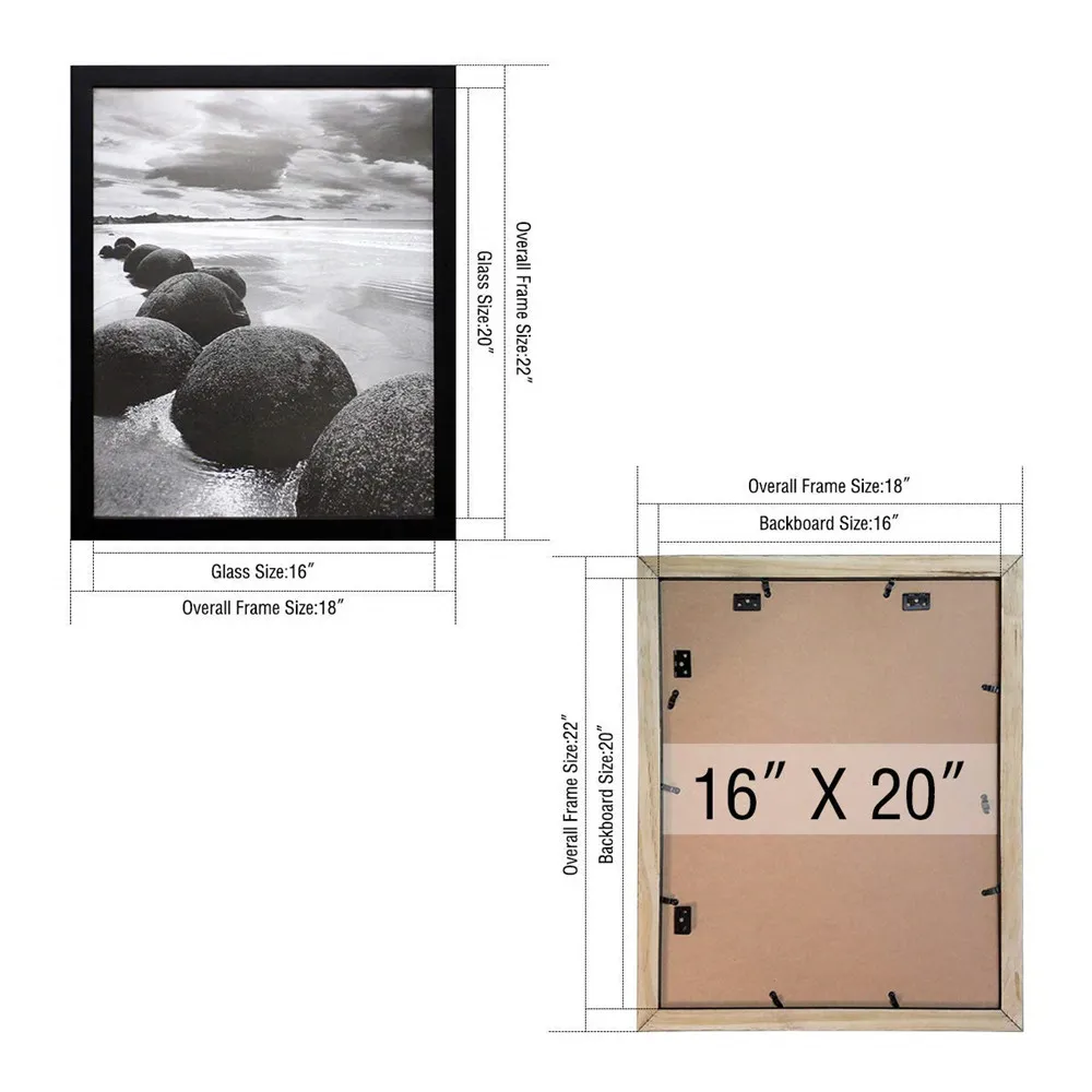 Photo Wood Frame with Mat for 8x10 Picture BLACK