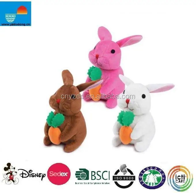 plush toys bunny with carrot/plush toy bunny rabbit stuffed/plush sitting bunny toys
