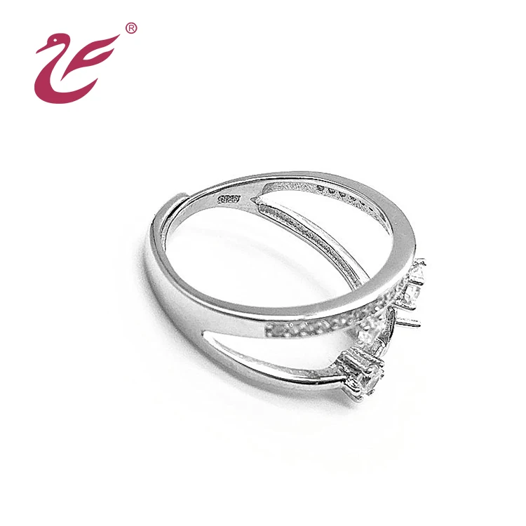 Wholesale custom ring mountings charming 925 Sterling silver ring designs for wedding pearls gemstone rings making