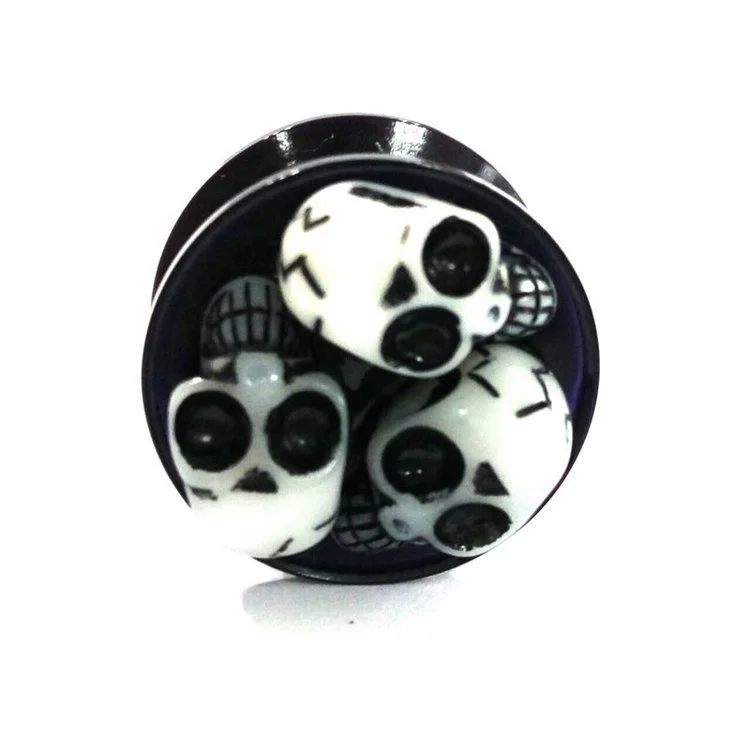 Acrylic Flesh Tunnel Plug Piercing Earring  Skull Ear Stretching