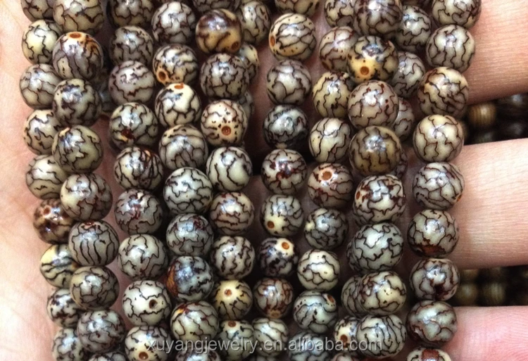 Natural bodhi seed mala prayer round beads (AB1543)